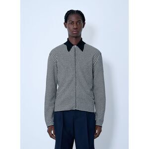 Jil Sander Men Houndstooth Zip-Up Shirt